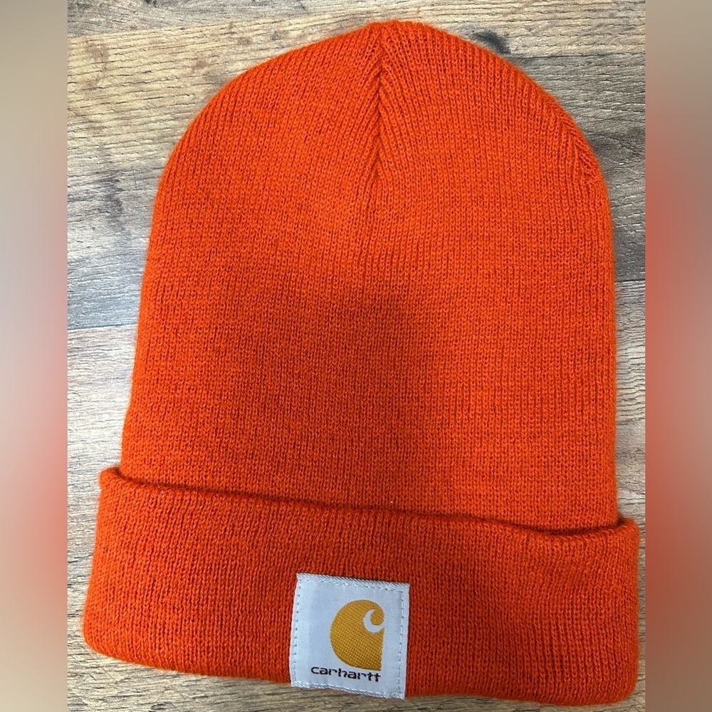 Carhartt Women’s Beanie Duo - Vibrant Orange and Soft Pink - Picture 2 of 5